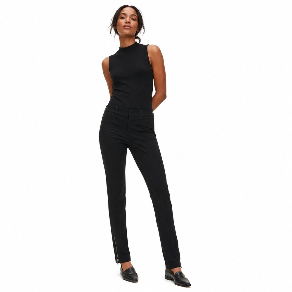 Vince Skinny‎ Pants Black Ankle Zip Minimalist Quiet Luxury Career Chic Womens 4